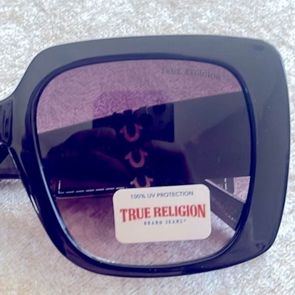 Brand New True Religion Black Oversized Square Sunglasses Purple Gradient Lens main image 9